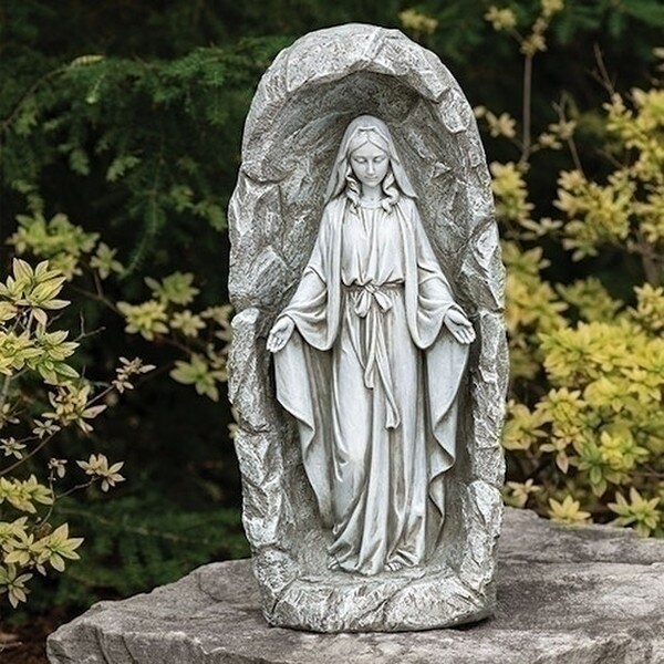 Our Lady of Grace in Grotto Statue Solar Light